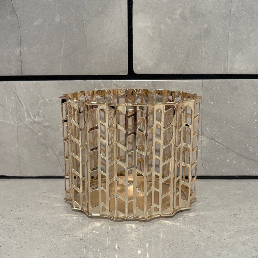 Bath & Body Works Gold Geometric Candle Holder